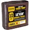 Core Tarps Heavy Duty Tarp, 16 ft L x 0.5 mm H x 12 ft W, 10 Mil, Brown/Black, Polyethylene CT-602-12X16 - alternate 1